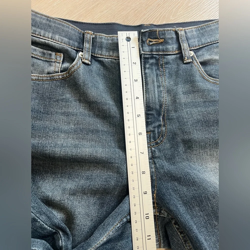 SPAO Y2K Bootleg Faded Blue Wide Leg Flare Jeans Korean Fashion - Picture 7 of 13